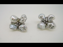 750WGシロチョウケシパールダイヤモンドピアスイヤリング