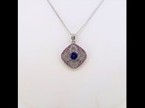 PTタンザナイト(1.11ct)ダイヤモンド(0.616ct)サファイア(0.458ct)ペンダントネックレス
