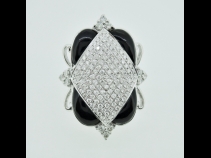 K18WGダイヤモンドﾞ（0.8ct）・オニキスリング 