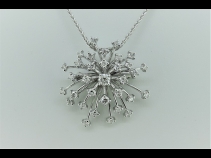 K18WGダイヤモンド（0.77ct）ペンダントブロ－チネックレス