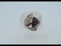 Pt オパール ダイヤモンドリング