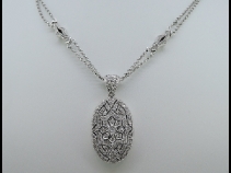 K18WGﾀﾞｲﾔﾓﾝﾄﾞﾍﾟﾝﾀﾞﾝﾄネックレッス（0.64ct 0.25ct）