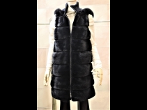 ミンク/10％カシミヤ90％ウ－ルリバ－シブルベスト（80cm）