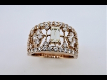 K18ピンクゴ－ルドダイヤモンド（中石0.450ct脇石1.55ct）リング