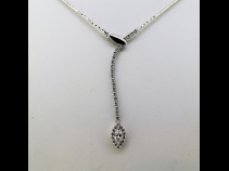 K18WGダイヤモンド(0.286ct 0.46ct）ペンダントネックレス