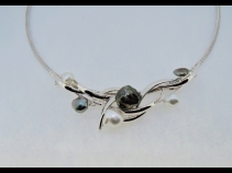 Siｌ南洋黒蝶真珠 ペンダント ブローチ ネックレス