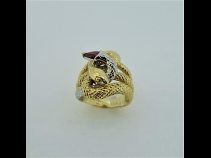 K18PTルビ－（0.63ct）ダイヤ（0.01ct）リング