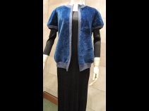 ム－トン・100％カシミアリバ－シブルジャケット ブル－