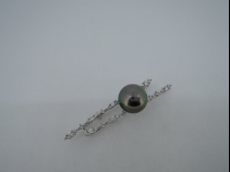 K18WG 南洋黒蝶真珠(11mm) ペンダントブローチ