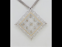 K18ダンシングダイヤモンド（2.12ct、1.16ct）ペンダントブロ－チ