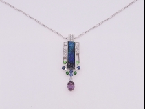 K18WG ｵﾊﾟｰﾙ･ﾊﾞｲｵﾚｯﾄｻﾌｧｲｱ･ｸﾞﾘｰﾝｶﾞｰﾈｯﾄ ﾀﾞｲﾔﾓﾝﾄﾞﾍﾟﾝﾀﾞﾝﾄﾈｯｸﾚｽ