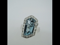 Ptアクアマリンダイヤモンドリング