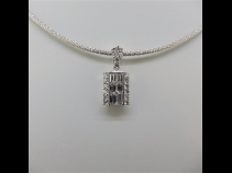 PTピンクダイヤモンド入りペンダントK18WGネックレス（角ダイヤ0.96ct メレダイヤ0.57ct） 
