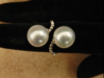 K18WG 南洋珠リング