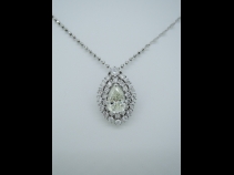 Pt ダイヤモンド (中石1.508ct、L I1 脇石 1.0ct) ペンダントネックレス