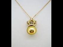 K18ゴールデンパ－ルダイヤモンドネックレス