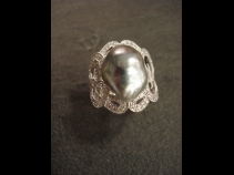 pt南洋タヒチケシ珠ダイヤモンドリング