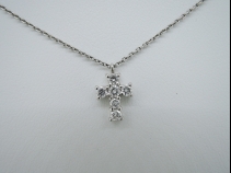 Pt ダイヤモンド(0.18ct) ペンダントネックレス