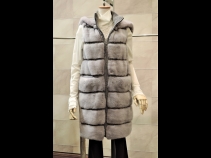 ミンク/10％カシミヤ90％ウ－ルリバ－シブルベスト（80cm）
