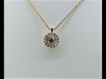 K18ピクゴ－ルドダイヤモンド（0.454ct、0.50ct）ペンダントネックレス