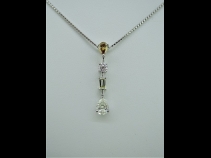 PTオレンジ・ピンク・ホワイトダイヤモンド（0.73ct）ペンダントネックレス