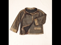 シ－プレザ－（編み込み）ジャケット (ブラウン）