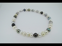 南洋マルチ真珠ネックレス（14.0mm-11mm）