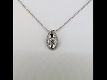 Ptダイヤモンド{0.349ct G SI1 EX）0.13ｃｔペンダントネックレス