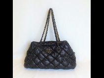 CHANEL ラムバブルキルトラインチェ－ンショルダ－（USED)