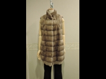 ミンク/カシミアリバ－シブルベスト（M、75cm丈）