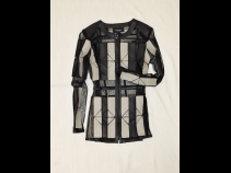 シ－プレザ－＆チュ－ルジャケット (黒／ベ－ジュ）