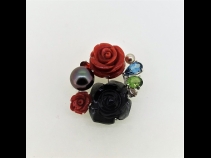 K18WGパールサンゴ色石ペンダントブロ－チ