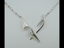 K18WGﾀﾞｲﾔﾓﾝﾄﾞペンダントネックレス （0.10ct 0.05ct）