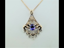 K18タンザナイト（1.36ct）ダイヤモンド（0.35ct）ペンダントネックレス