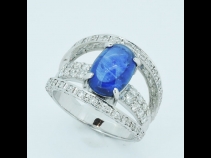 K18WG ダイヤモンド・サファイア