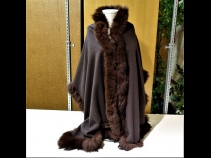 FENDI FOXカシミヤスト－ル茶（USED)