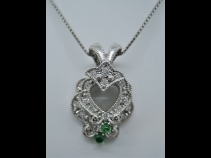 PT950エメラルドダイヤモンド（0.43ct）ペンダントネックレス