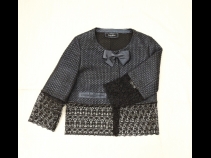 シ－プレザ－（編み込み）レースジャケット (ブル－）