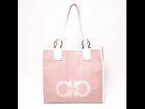 サルバトーレフェラガモ キャンパス×レザートートバック (USED)