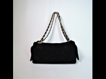 シャネルチェ－ンショルダ－ ｽｴ-ﾄﾞ/ﾌﾞﾗｯｸ （USED)