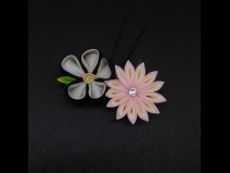 つまみ剣菊コ－ム・ミニ2点セット　白