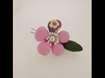 ミニフラワ－Uピン3点セット　 薄紫