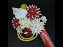 つまみ細工フラワ－コ－ム・ミニ2点セット　赤　