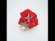 キラキラバラフラワ－コ－ム＆ミニフラワ－2点セット　赤