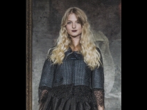 シ－プレザ－（編み込み）レースジャケット (ブル－）