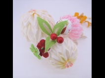 成人式髪飾り花てまりふじ下がりコ－ム　ホワイト