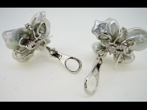 750WGシロチョウケシパールダイヤモンドピアスイヤリング