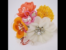 フラワ－コ－ム＆ミニフラワ－2点セット　オレンジ