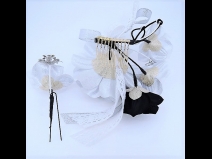 キラキラバラフラワ－コ－ム＆ミニフラワ－2点セット　シルバ－