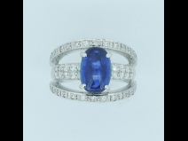 K18WG　ダイヤモンド・サファイア